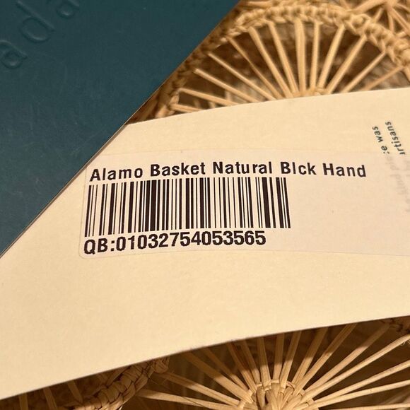 Guadalupe Alamo Basket Bag Neutral Tan Open Weave Artsy Coastal Boho Unique NWT - Picture 13 of 13